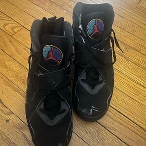 Jordan 8 Black and Multicolor High-Top Sneakers- Great 8
